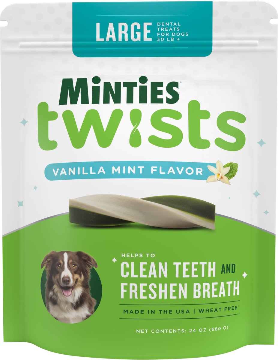 VetIQ Minties Twists Large Vanilla Mint Dental Dog Treats
