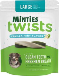 VetIQ Minties Twists Large Vanilla Mint Dental Dog Treats, 24-oz bag, count varies