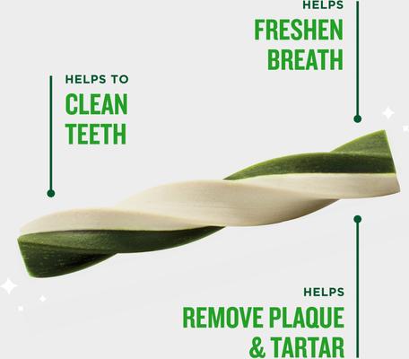 Show full view: VetIQ Minties Twists Large Vanilla Mint Dental Dog Treats, 24-oz bag, count varies slide 7 of 10