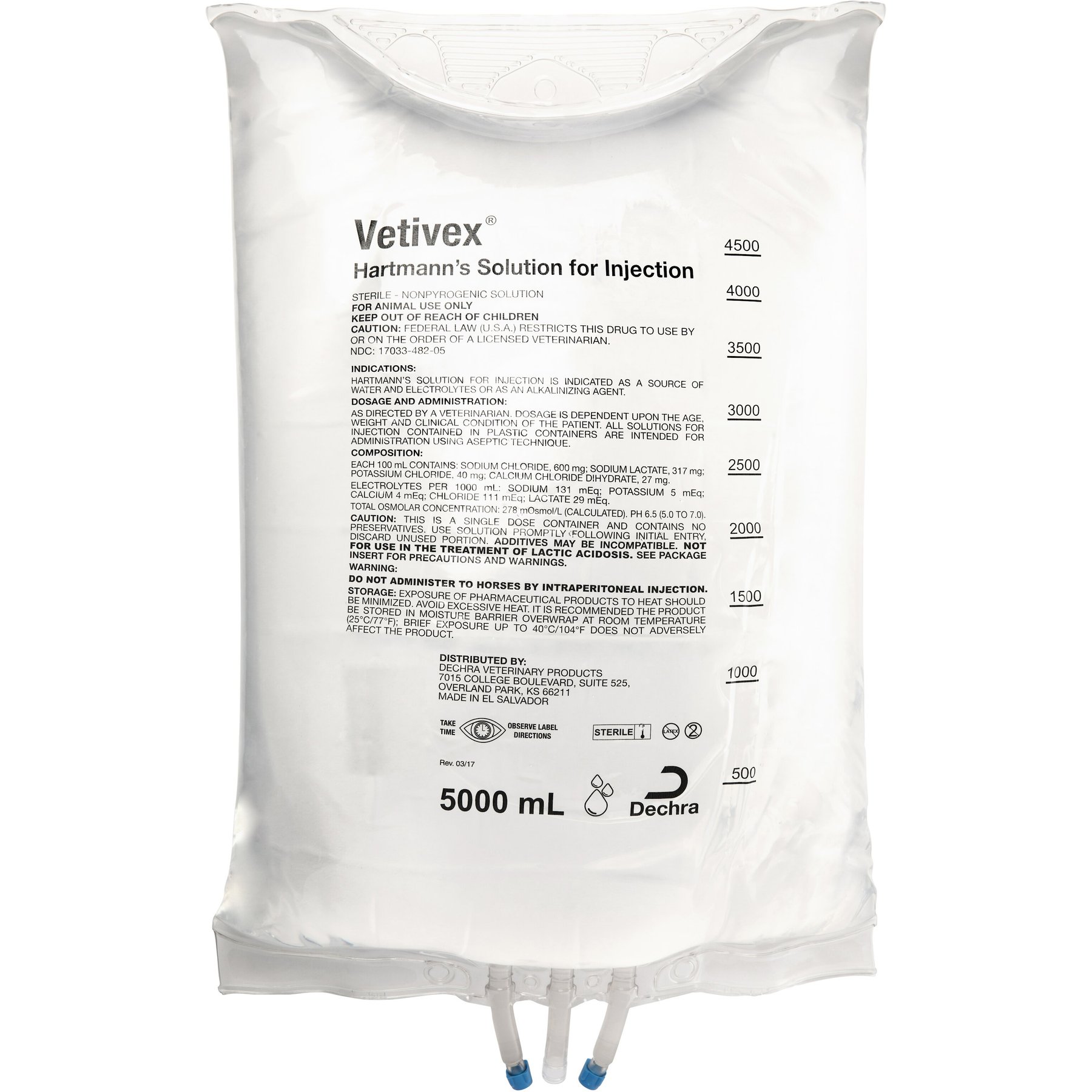 Vetivex Hartmann's Solution for Dogs, Cats & Horses, 5-L