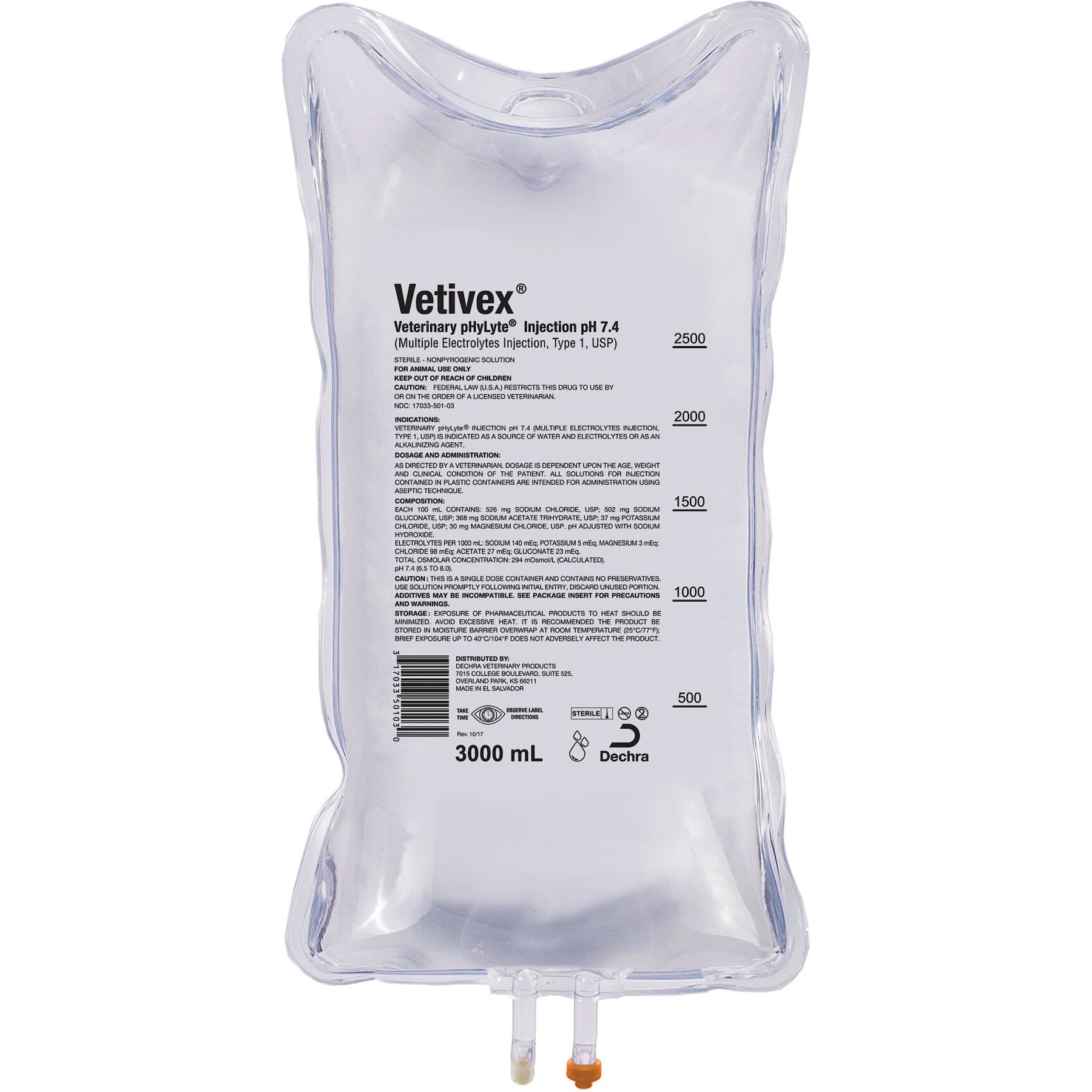 Vetivex pHyLyte Solution for Dogs, Cats & Horses, 3-L