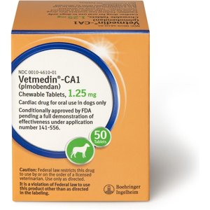 Vetmedin-CA1 (pimobendan) Chewable Tablets for Dogs, 1.25-mg, 50 tablets
