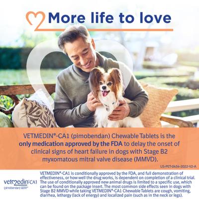 Show full view: Vetmedin-CA1 (pimobendan) Chewable Tablets for Dogs, 1.25-mg, 50 tablets slide 2 of 10
