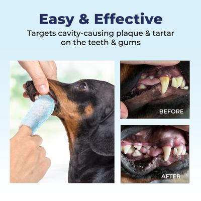 Show full view: Vetnique Labs Dentabliss Finger Mitt Teeth Cleaning Chicken Flavor Dog Dental Wipes, 50 count slide 8 of 9