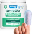 Vetnique Labs Dentabliss Finger Mitt Teeth Cleaning Peppermint Flavor Dog Dental Wipes, 50 count