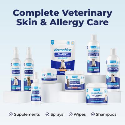 Show full view: Vetnique Labs Dermabliss Medicated Hot Spot Antiseptic Chlorhexidine Dog & Cat Skin Spray, 8-oz bottle slide 8 of 10