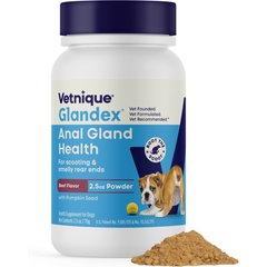 Vetnique Labs Glandex Anal Gland Support Supplement Powder with Beef Liver Flavor for Dogs, 2.5-oz bottle