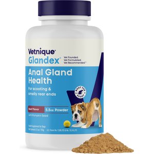 Vetnique Labs Glandex Anal Gland Support Supplement Powder with Beef Liver Flavor for Dogs, 5.5-oz bottle