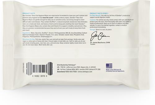 Show full view: Vetnique Labs Glandex Boot the Scoot Rear End Anal Gland Cleaning & Deodorizing Hygienic Dog & Cat Wipes, 100 count slide 2 of 10