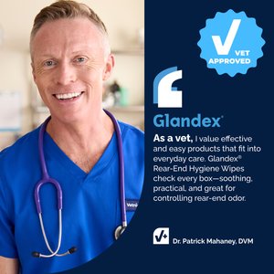 Vetnique Labs Glandex Boot the Scoot Rear End Anal Gland Cleaning & Deodorizing Hygienic Dog & Cat Wipes, 75 count