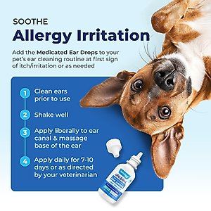 Vetnique Labs Oticbliss Medicated Hydrocortisone Ear Drops for Ear Infections for Dogs & Cats, 1.8-fl oz bottle