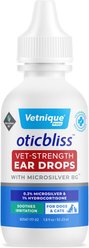 Vetnique Labs Oticbliss Vet-Strength Hydrocortisone & MicroSilver BG Dog & Cat Ear Drops, 1.8-fl oz bottle
