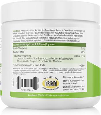 Show full view: Vetnique Labs Profivex Probiotic Digestive Health, Prebiotic & Fiber Soft Chew Supplement for Dogs, 60 count slide 3 of 12