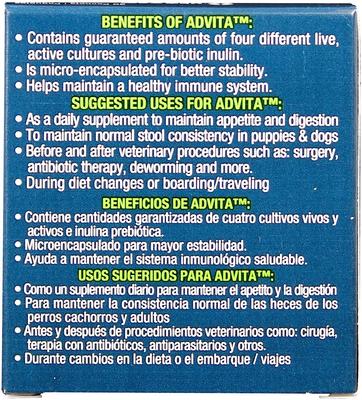 Show full view: VetOne Advita Probiotic Nutritional Dog Supplement, 30 count slide 3 of 5