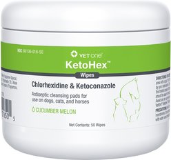 VetOne KetoHex Antiseptic Pet Wipes, 50 count