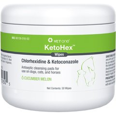 VetOne KetoHex Antiseptic Pet Wipes, 50 count