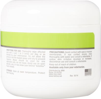 Show full view: VetOne KetoHex Antiseptic Pet Wipes, 50 count slide 6 of 11