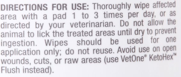 Show full view: VetOne KetoHex Antiseptic Pet Wipes, 50 count slide 6 of 10