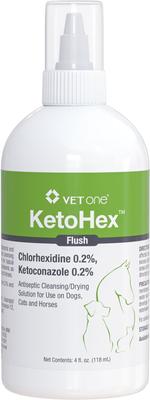 Show full view: VetOne KetoHex Flush for Dogs, Cats, & Horses, 4-fl oz bottle slide 1 of 3