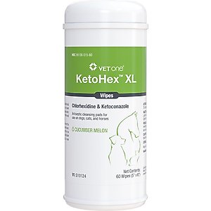 VetOne KetoHex X-Large Antiseptic Wipes for Pets, 60 count