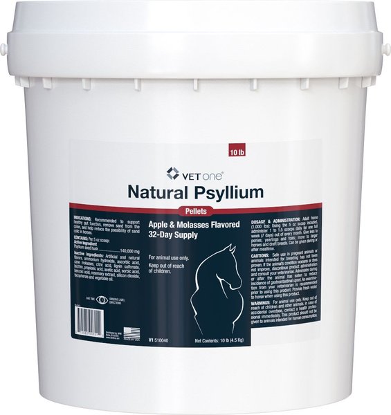 Show full view: VetOne Psyllium Pellets Horse Supplement, 10-lb bucket slide 1 of 2
