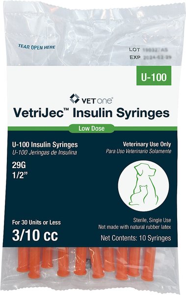 VetOne VetriJec Insulin Syringes U-100 0.5-in x 29G