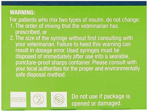 Show full view: VetOne VetriJec Insulin Syringes U-100 0.5-in x 29G, 0.3-cc, 50 syringes slide 4 of 6