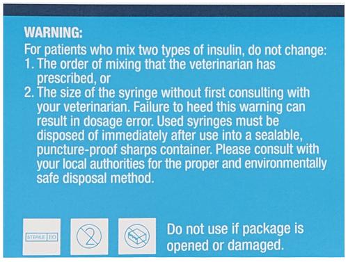 Show full view: VetOne VetriJec Insulin Syringes U-40 0.5-in x 29G, 0.5-cc, 10 syringes slide 3 of 7