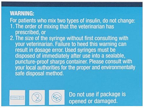 Show full view: VetOne VetriJec Insulin Syringes U-40 0.5-in x 29G, 0.5-cc, 50 syringes slide 3 of 7