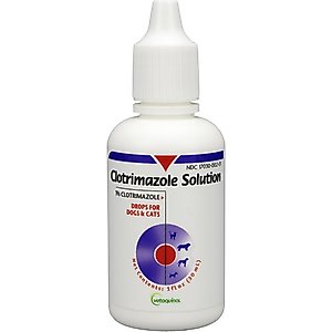Vetoquinol Clotrimazole Antifungal Solution Droppers for Dogs & Cats, 1-oz bottle