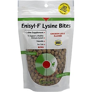 Vetoquinol Enisyl-F Lysine Bites Chicken & Liver Flavored Immune Supplement for Cats, 6.35-oz bag