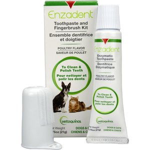 VETOQUINOL Enzadent Enzymatic Poultry Flavor Dog Cat Fingerbrush