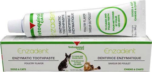 Show full view: Vetoquinol Enzadent Enzymatic Poultry Flavor Toothpaste, 90g tube + Dual-Ended Dog & Cat Toothbrush slide 2 of 9