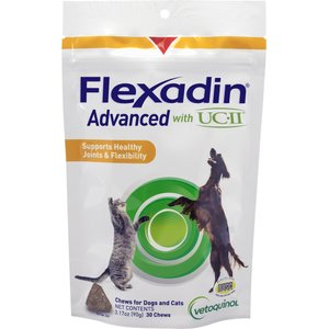 Vetoquinol Flexadin Advanced with UCII Collagen Soft Chews Joint Supplement for Dogs & Cats, 30 count