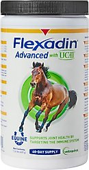 Vetoquinol Flexadin UC-II Joint Health Support Banana Flavor Powder Horse Supplement, 1.32-lb jar