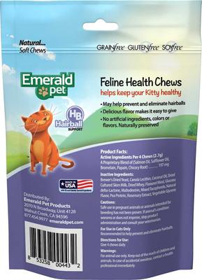 Show full view: Vetoquinol Laxatone Lubricant for Hairballs Tuna Flavored Cat Oral Gel, 4.25-oz tube & Emerald Pet Chicken Flavored Hairball Formula Grain-Free Cat Chews, 2.5-oz bag slide 5 of 6