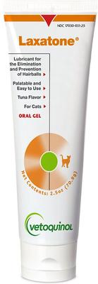 Show full view: Vetoquinol Laxatone Tuna Flavored Gel Hairball Control Supplement for Cats, 2.5-oz tube slide 1 of 8