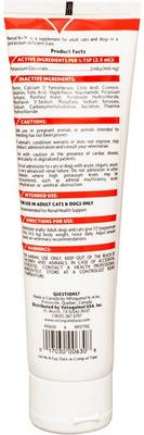 Show full view: Vetoquinol Renal K+ Gel Kidney Supplement for Cats & Dogs, 5-oz tube slide 3 of 8