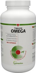 Vetoquinol Triglyceride OMEGA Omega-3 Fatty Acid Medium Breed Supplement for Dogs, 250 count