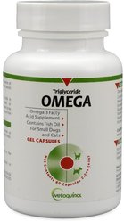 Vetoquinol Triglyceride OMEGA Omega-3 Fatty Acid Small Breeds Supplement for Cats & Dogs, 60 count