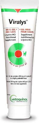Show full view: Vetoquinol Viralys (L-Lysine) Oral Gel for Cats, 5-oz & Vetoquinol Enisyl-F Lysine Bites Chicken Liver Flavored Cat Treats, 6.35-oz bag slide 2 of 7