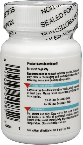 Show full view: Vetoquinol Zylkene Capsules Calming Supplement for Dogs, 30 count slide 2 of 9