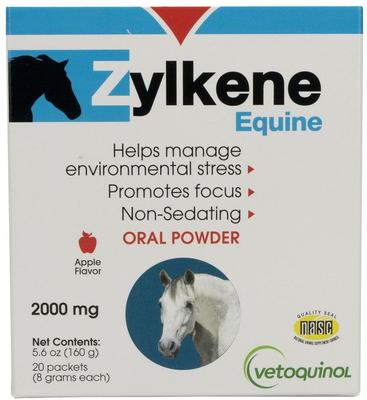 Show full view: Vetoquinol Zylkene Equine Behavior Support Apple Flavor Powder Horse Supplement 2000 mg, 20 count slide 1 of 11