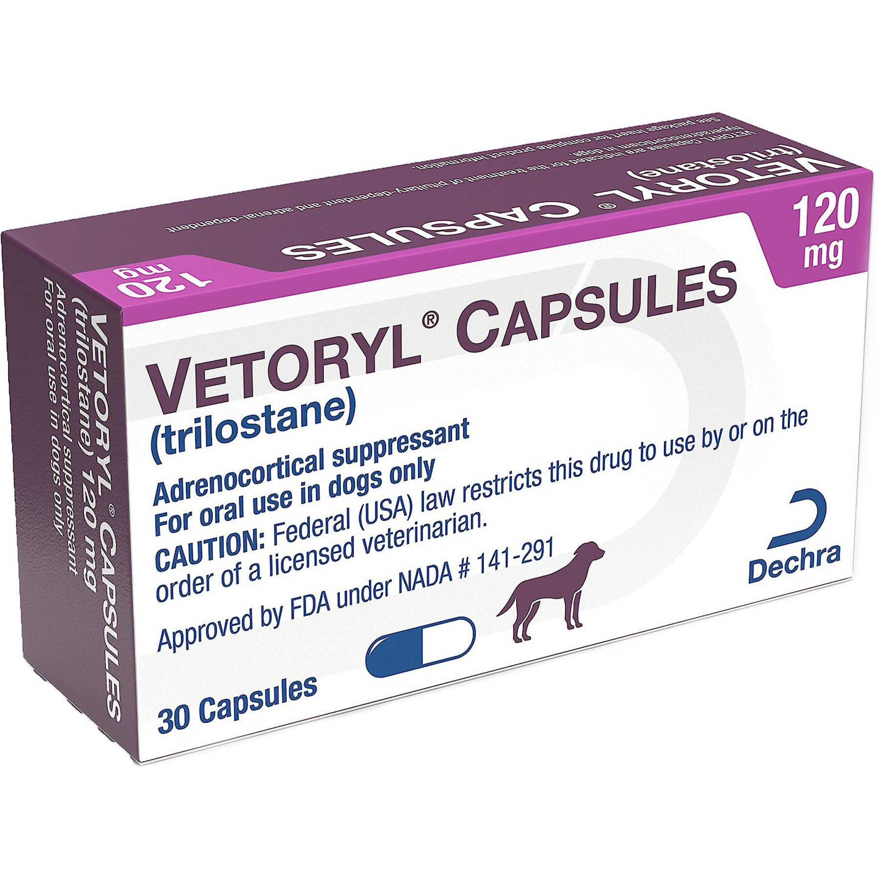 Vetoryl (trilostane) Capsules for Dogs, 120-mg, 60 capsules