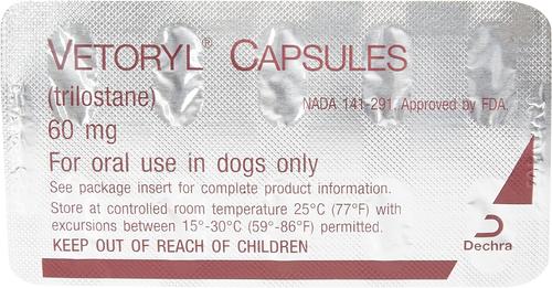 Show full view: Vetoryl (trilostane) Capsules for Dogs, 60-mg, 60 capsules slide 3 of 8