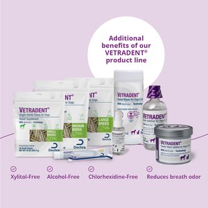 VETRADENT Organic Natural Mild Vanilla Flavored Dog & Cat Dental Wipes, 60 count