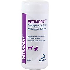 VETRADENT Organic Natural Mild Vanilla Flavored Dog & Cat Dental Wipes, 60 count