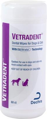 Show full view: VETRADENT Organic Natural Mild Vanilla Flavored Dog & Cat Dental Wipes, 60 count slide 1 of 3
