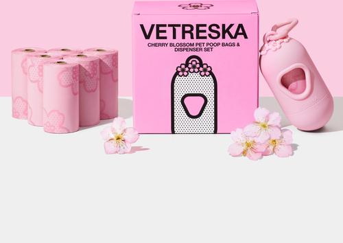 Show full view: VETRESKA Cherry Blossom Dog Poop Bag Dispenser with Bags, 7 count slide 3 of 9