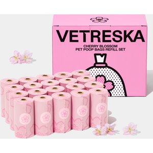 VETRESKA Cherry Blossom Dog Poop Bags Refill Set, 20 count